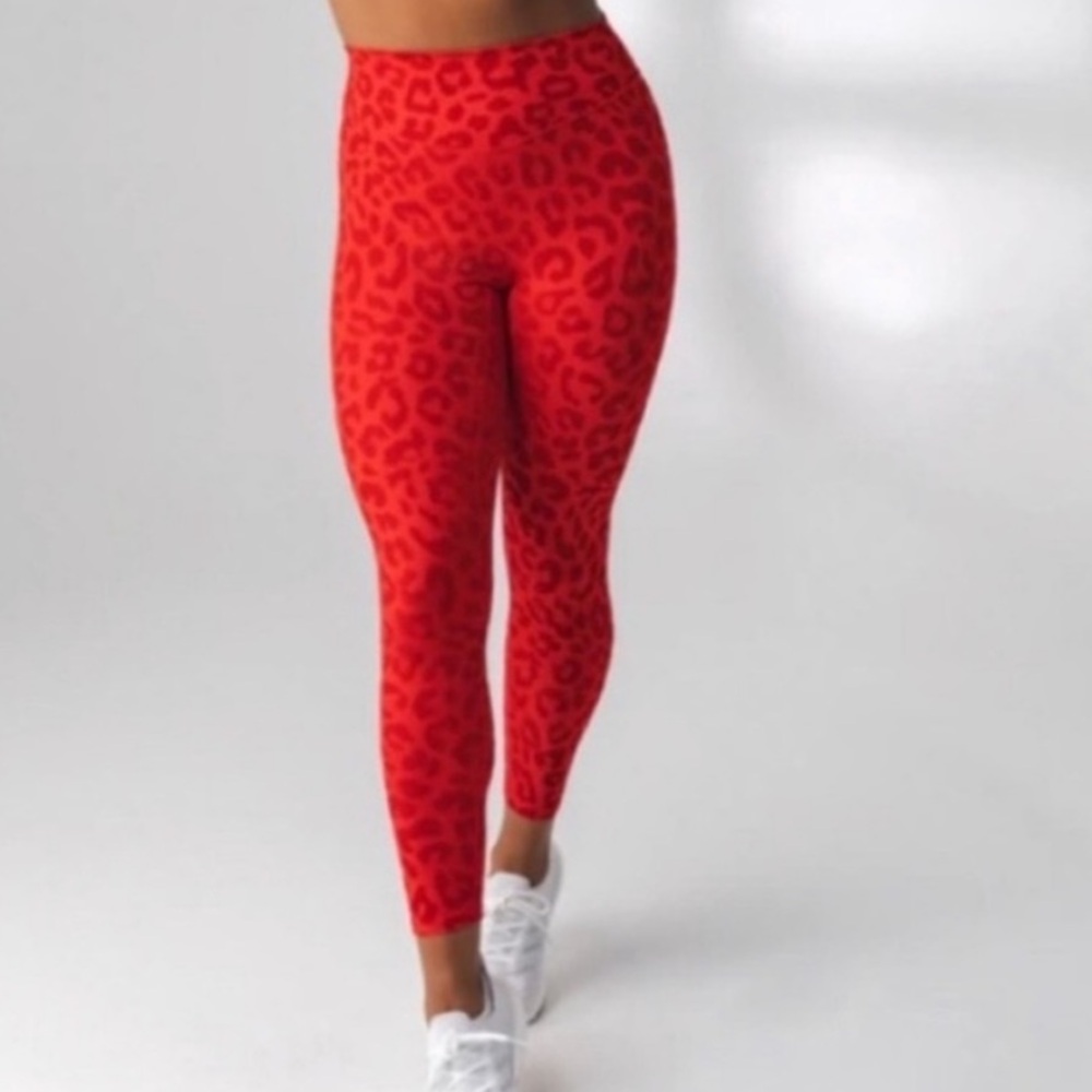 Balance Athletica Red Leopard Print Leggings